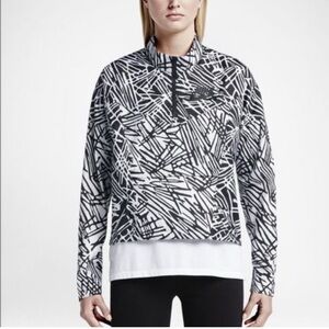 Nike 1/4 zip packable windbreaker - black/white pattern size XS